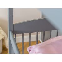 Detská poschodová posteľ z masívu so šuplíkmi ILONA - 200x90 cm - ŠEDÁ