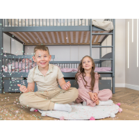 Detská poschodová posteľ z masívu so šuplíkmi ILONA - 200x90 cm - ŠEDÁ