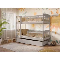 Detská poschodová posteľ z masívu so šuplíkmi ILONA - 200x90 cm - KAŠMÍROVÁ