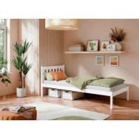 Detská posteľ z masívu borovice MARTIN - 200x90 cm - biela