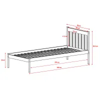 Detská posteľ z masívu borovice MARTIN - 200x90 cm - biela