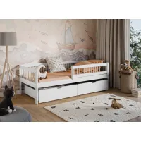 Detská posteľ z masívu EDI so šuplíkmi - 200x90 cm - BIELA