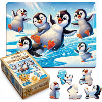 WOODEN CITY Drevené puzzle Veselí tučniaci 40 dielikov