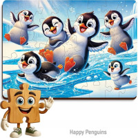 WOODEN CITY Drevené puzzle Veselí tučniaci 40 dielikov