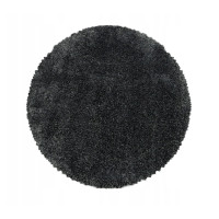 Kusový koberec Fluffy Shaggy 3500 grey circl, priemer 80 cm