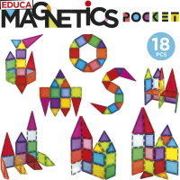 EDUCA Magnetická stavebnica Magnetics v puzdre 18 dielikov