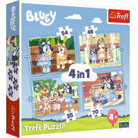 TREFL Puzzle Bluey: Bluey a priatelia 4v1 (35,48,54,70 dielikov)