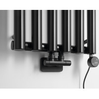 Sapho PILON vykurovacie teleso 418x1800mm, so šiestimi háčikmi pre uterák, čierna mat IZ132T