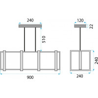 Stropné svietidlo WOODCAGE 4 - drevo