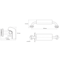Sapho HANDICAP madlo s chrbtovou opierkou, 500mm, nerez lesk XH575