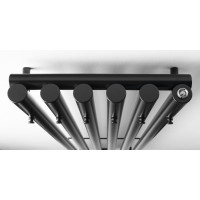 Sapho PILON vykurovacie teleso 418x1800mm, so šiestimi háčikmi pre uterák, čierna mat IZ132T