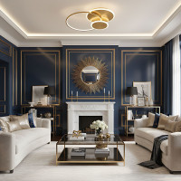 Stropné LED svietidlo ECLIPSE - 60W - zlaté + ovládač