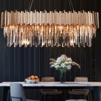 Stropné krištáľové svietidlo ROCK long - 60x30 cm - zlaté