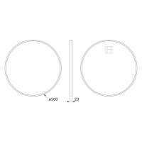 Sapho NOTION SLIM okrúhle zrkadlo v ráme ø 50cm, biela mat NT500W