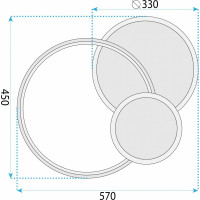 Stropné LED svietidlo ECLIPSE - 60W - zlaté + ovládač