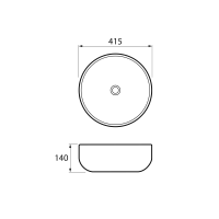 Sapho RONDEA keramické umývadlo na dosku Ø 41cm, biela AR445