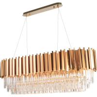 Stropné krištáľové svietidlo ROCK long - 60x30 cm - zlaté