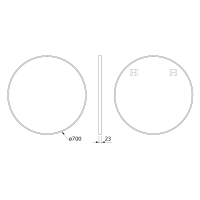 Sapho NOTION SLIM okrúhle zrkadlo v ráme ø 70cm, biela mat NT700W