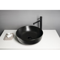 Sapho RONDEA keramické umývadlo na dosku Ø 41cm, čierna mat AR445B