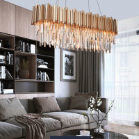 Stropné krištáľové svietidlo ROCK long - 60x30 cm - zlaté