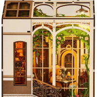 RoboTime 3D skladačka Zarážka na knihy Miniatúra domčeka Prázdninová kaviareň