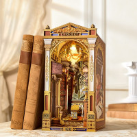 RoboTime 3D skladačka Zarážka na knihy Miniatúra domčeka Knižnica divov