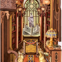 RoboTime 3D skladačka Zarážka na knihy Miniatúra domčeka Knižnica divov