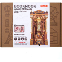 RoboTime 3D skladačka Zarážka na knihy Miniatúra domčeka Knižnica divov