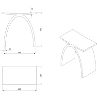 Sapho KORAL kúpeľňová stolička 43x43x23,5cm, solid surface, biela mat WF434