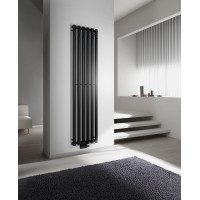 Sapho PILON vykurovacie teleso 418x1800mm, so šiestimi háčikmi pre uterák, čierna mat IZ132T