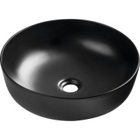 Sapho RONDEA keramické umývadlo na dosku Ø 41cm, čierna mat AR445B