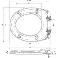 Sapho PHARO WC sedátko s LED podsvietením, Soft Close, Easy Take, biela WX1315