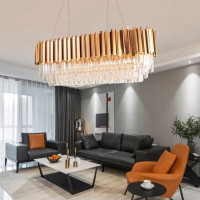 Stropné krištáľové svietidlo ROCK long - 60x30 cm - zlaté