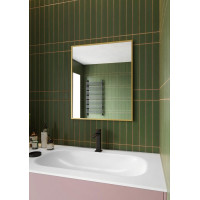 Sapho NOTION SLIM zrkadlo v ráme 60x80cm, zlato mat NT860G