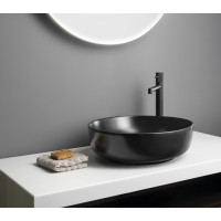 Sapho RONDEA keramické umývadlo na dosku Ø 41cm, čierna mat AR445B