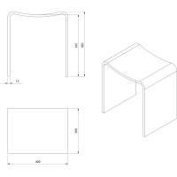 Sapho KORAL kúpeľňová stolička 40x43x30cm, solid surface, biela mat WF462
