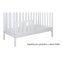 Detská postieľka so šuplíkom LITTLE HOUSE 120x60 cm - BIELA