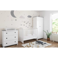 Detská postieľka so šuplíkom LITTLE SISI 120x60 cm - BIELA