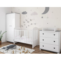 Detská postieľka so šuplíkom LITTLE SISI 120x60 cm - BIELA