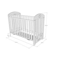 Detská postieľka so šuplíkom LITTLE SISI 120x60 cm - BIELA