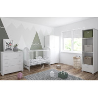 Detská postieľka so šuplíkom LITTLE TIMON 120x60 cm - BIELA