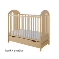 Detská postieľka so šuplíkom LITTLE TIMON 120x60 cm - BIELA