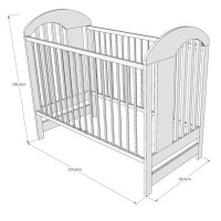 Detská postieľka so šuplíkom LITTLE TIMON 120x60 cm - BIELA