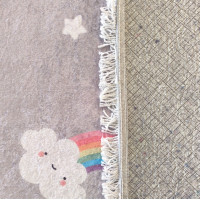 Detský kusový koberec HONOR New - Dúha - šedý