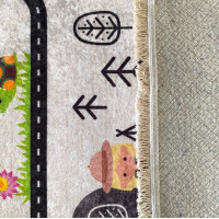 Detský kusový koberec HONOR New - Putovanie za zvieratkami - šedý