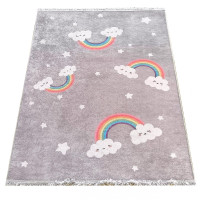 Dětský kusový koberec HONOR New - Duha - šedý
