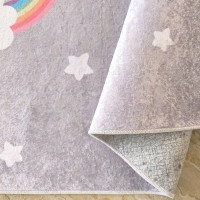 Detský kusový koberec HONOR New - Dúha - šedý