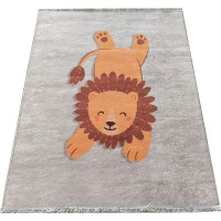 Detský kusový koberec HONOR New - Lev - šedý