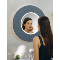 Sapho LUMIRO STRIP okrúhle zrkadlo s LED osvetlením v ráme ø 75cm, siena LR750-4242S