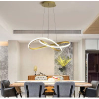 Stropné LED svietidlo RING 32W - zlaté - 55x55 cm